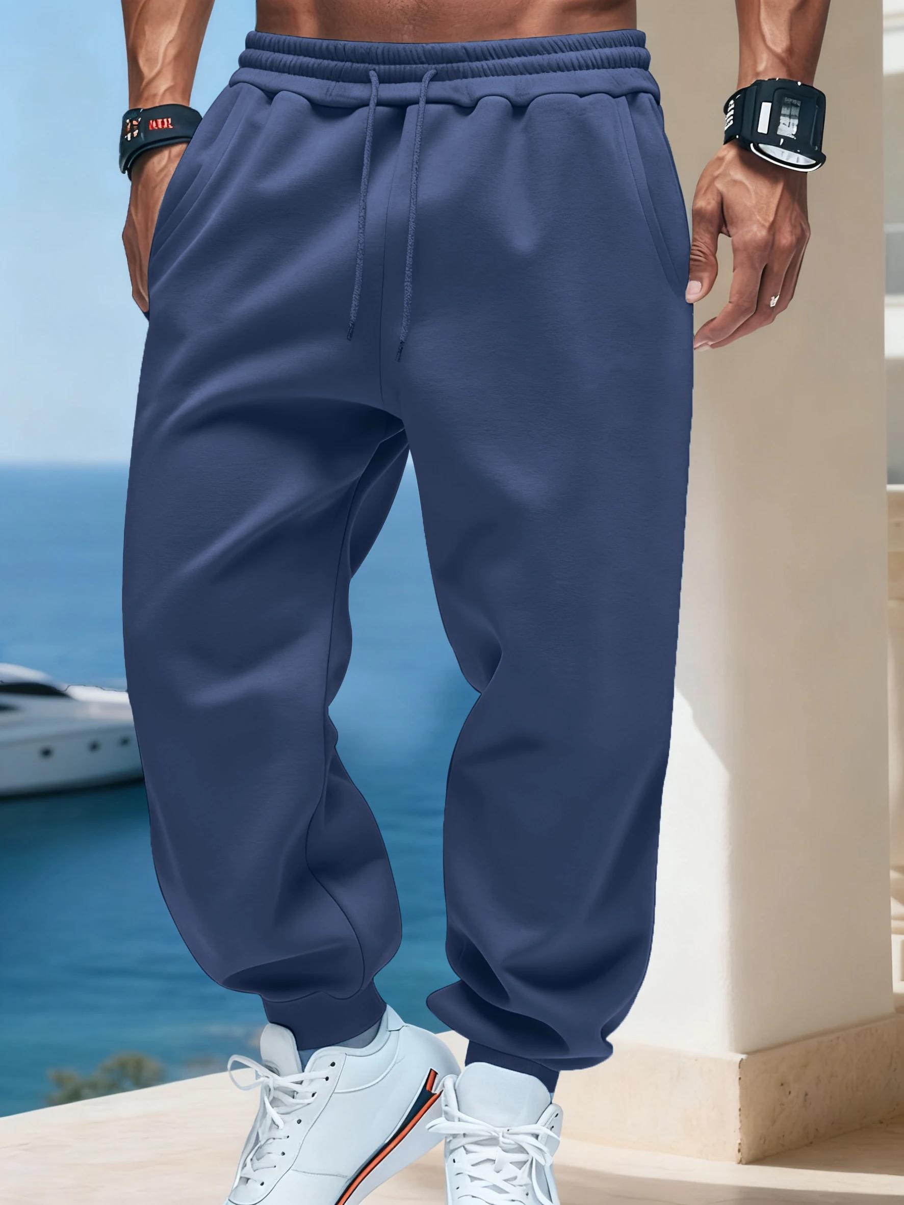 Homme automne polaire pantalons de sport cordon décontracté pantalons longs confortable rue Britches