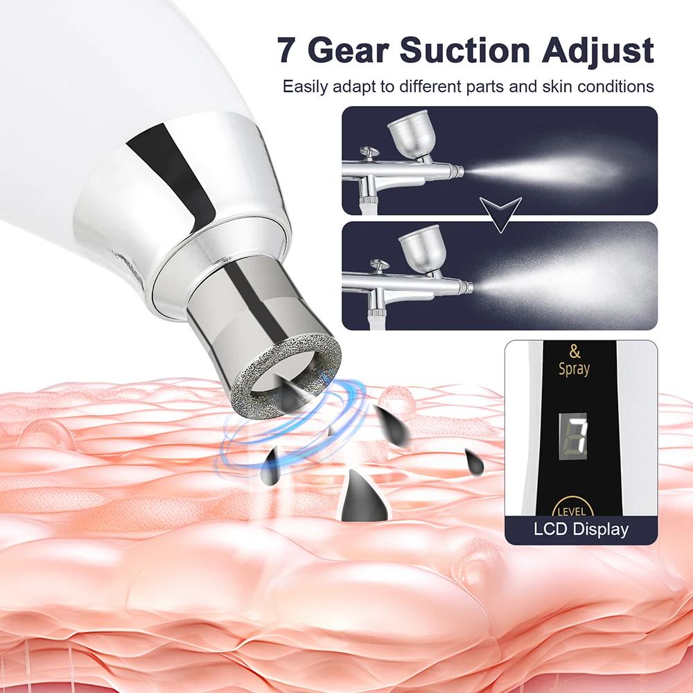 Machine portative d'épluchage du visage de Microdermabrasion de diamant hydratant aérographe Exfolia