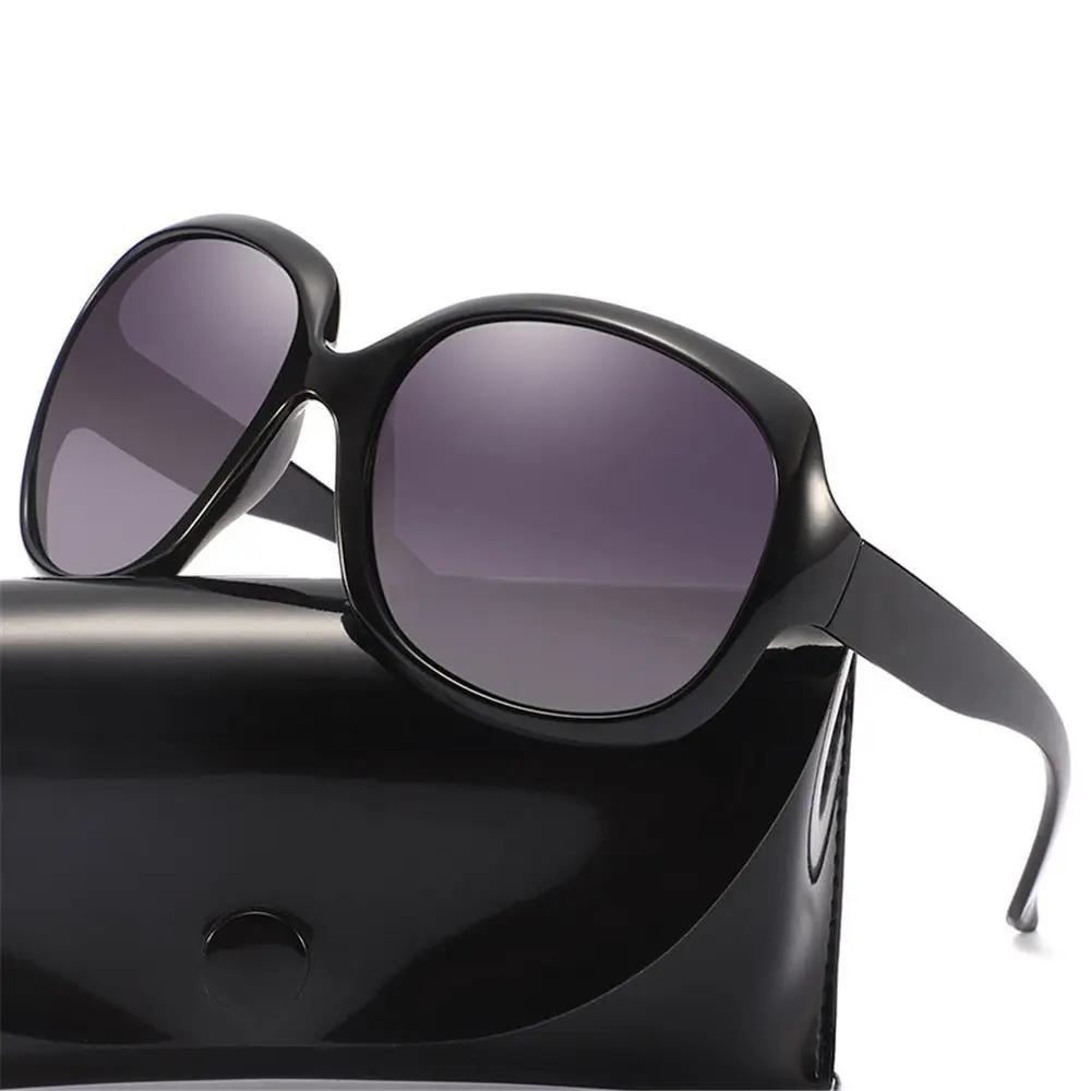 Lunettes de soleil polarisées pour femmes, carrées UV 400, Vintage, monture elliptique, surdimension