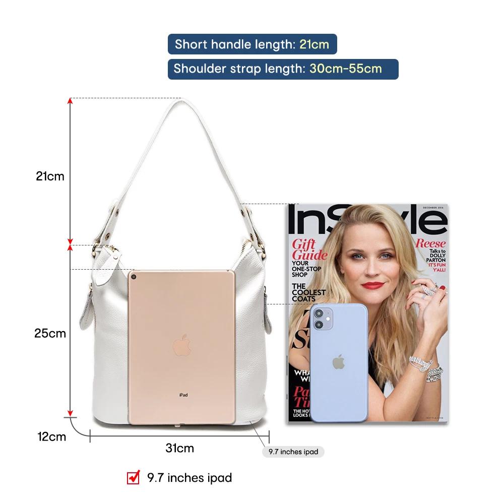 Zency – sac à bandoulière en cuir véritable pour femmes, nouvelle mode, avec pompon en métal, sacoch