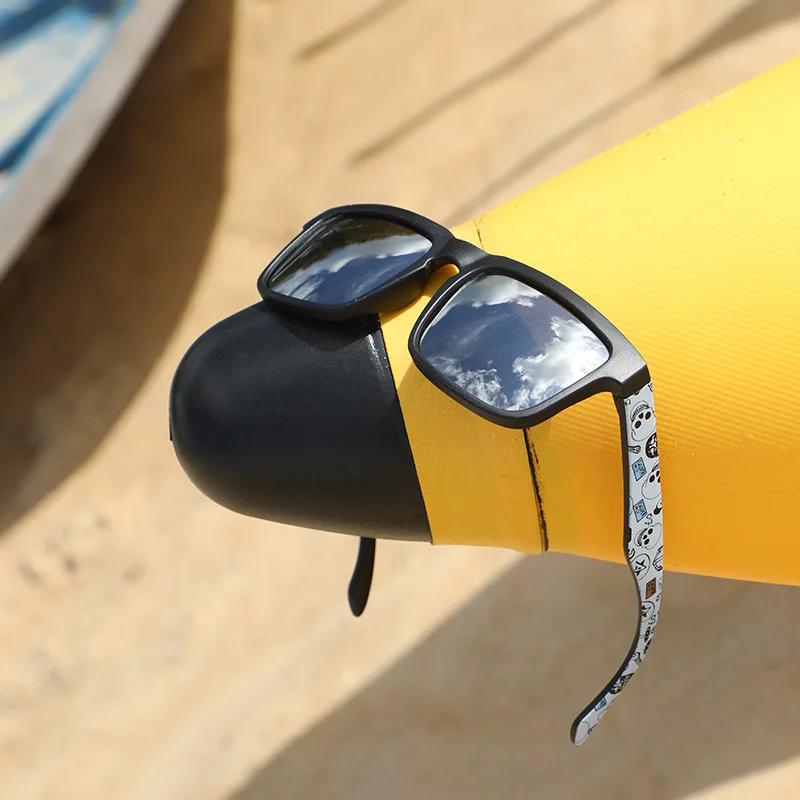 Lunettes de soleil de sport carrées 4 pièces avec motif de temple de créateur - UV400 pour hommes et
