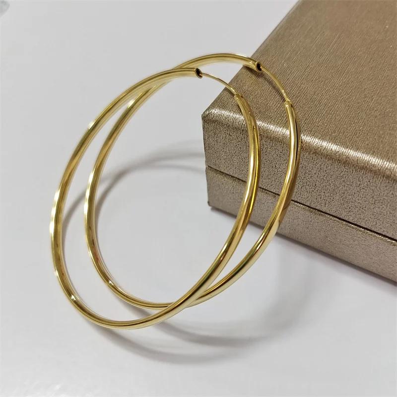 Senlissi-nouvelles boucles d'oreilles plaquées or 18 carats pour femmes, en argent Sterling 925, 3.0