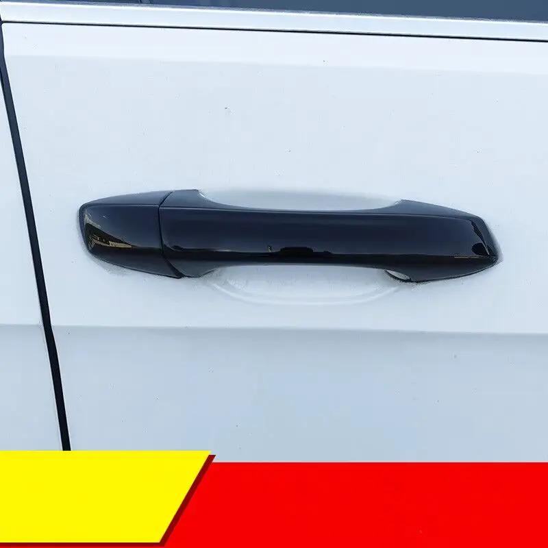Couvercle de poignée de porte latérale de voiture en Fiber de carbone chromé noir, garniture de styl