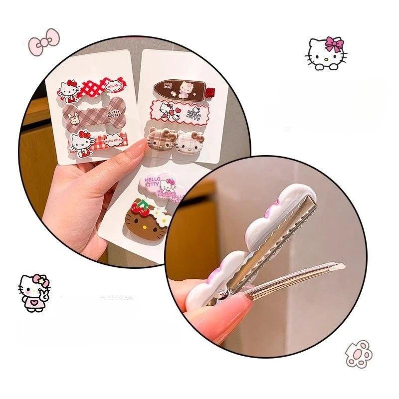 Mesuca 10 pièces Sanrio Hello Kitty mignon pince à cheveux chapeaux filles Anime dessin animé mode é