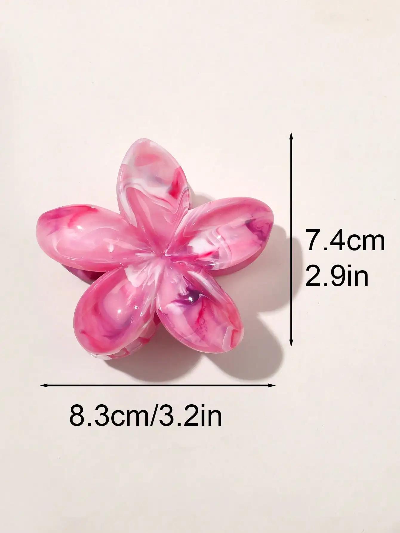 Pinces à cheveux Style forêt bohème pour femmes, 4 pièces, motif marbre Rose, pince requin à la mode