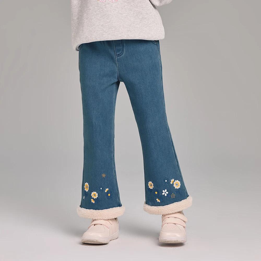 Dave Bella filles Bootcut velours Jean automne hiver enfants pantalons élastiques amples Jean fête e