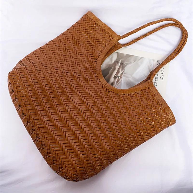 Sac à provisions en cuir de vachette fait à la main pour dames, grand fourre-tout vintage, sacs à ma