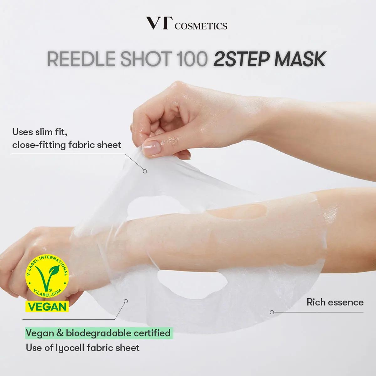 Masque VT Reedle Shot 100 2-Step*5 pièces, Masque de Récupération Intensive, Masque Éclat, Masque Li