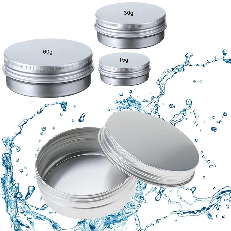 Boîtes vides en aluminium argenté de 5 à 250ml, 1/5/10 pièces, bougies rondes à vis, boîtes à épices