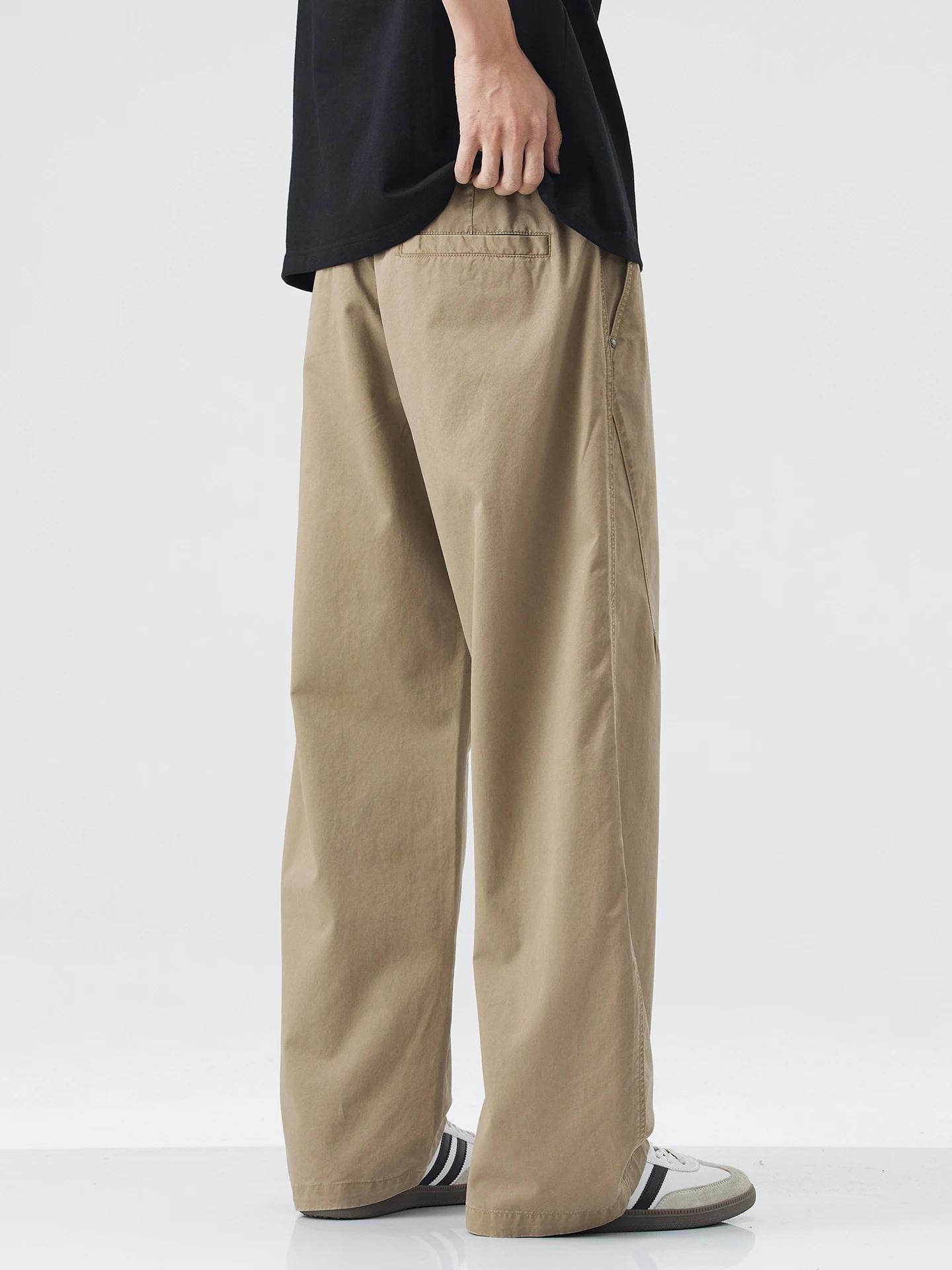 DUKEEN 100% coton hommes pantalons longs décontractés été décontracté coupe droite résistant aux rid