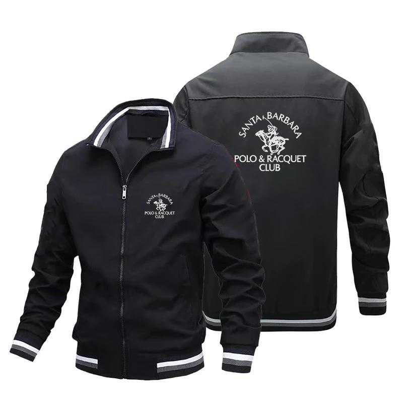 SANTABARBARAPOLO & RACQUETCLUB 2025 automne et hiver hommes col montant décontracté veste à glissièr