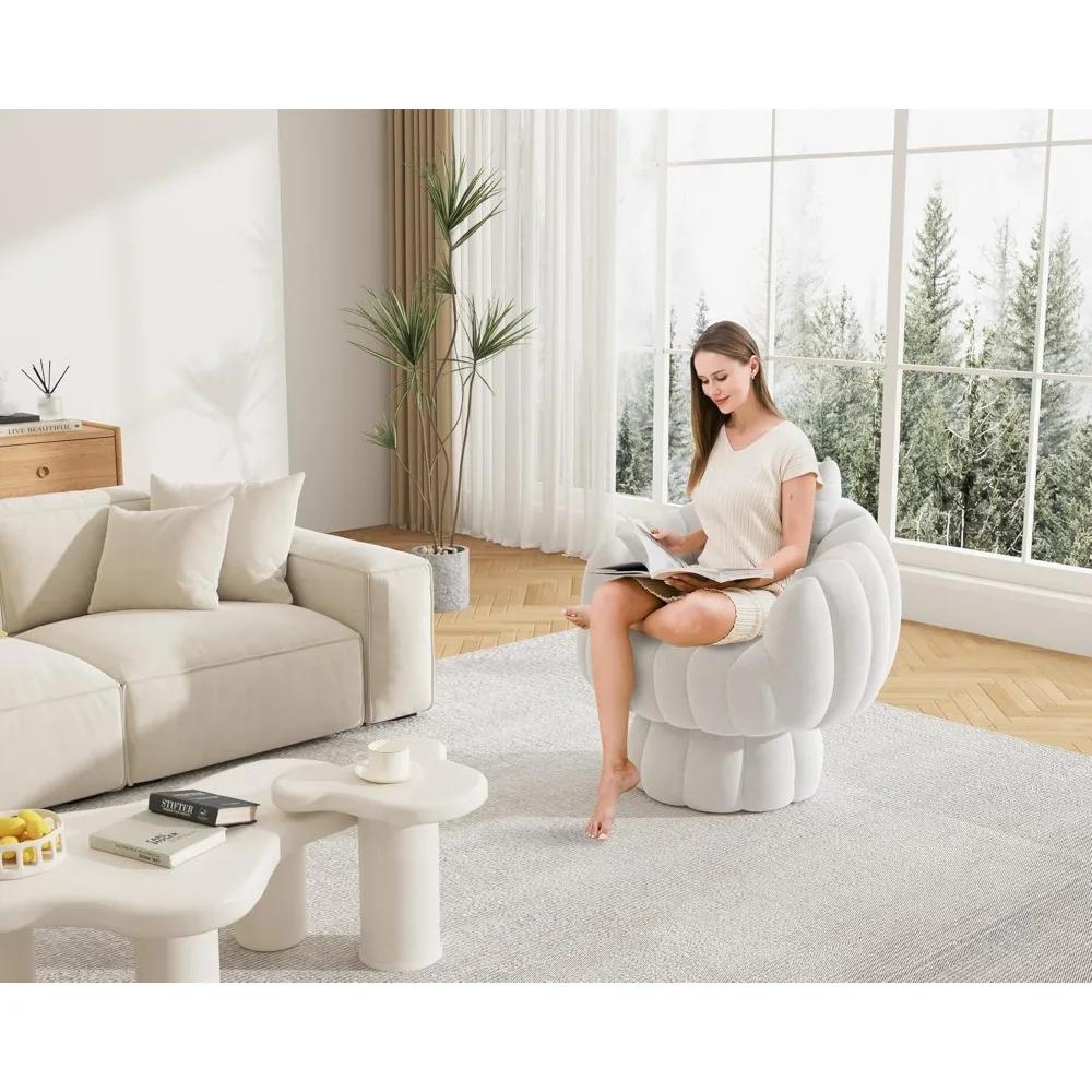 Ensemble de 2 chaises de canapé d'appoint pivotantes modernes à 360 degrés du milieu du siècle, chai