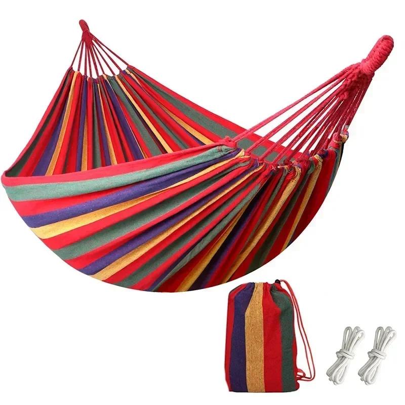 Hamac en toile de qualité supérieure pour Camping, balançoire extérieure avec cordes d'arbre, Suppor