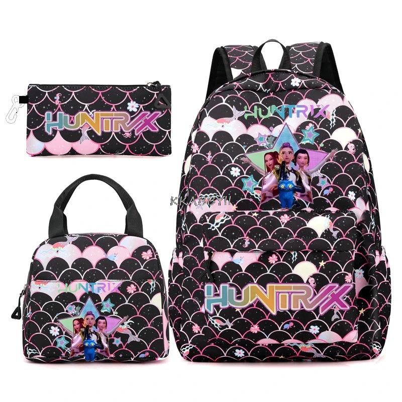 Ensemble de sacs à dos K-pop Demon Hunters, sac à dos de grande capacité, sacs à déjeuner, sacs à cr