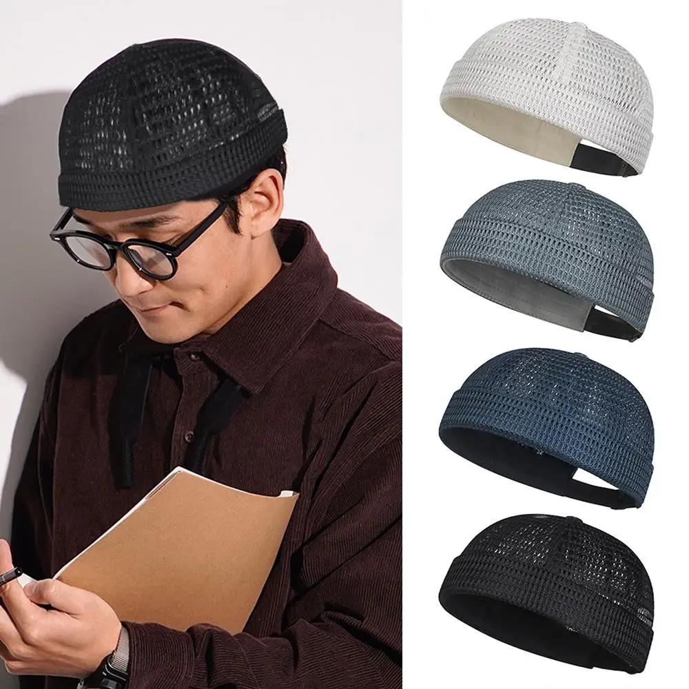 Nouveau maille respirant sans bords melon peau chapeau été Ultra-léger réglable Docker bonnets chape