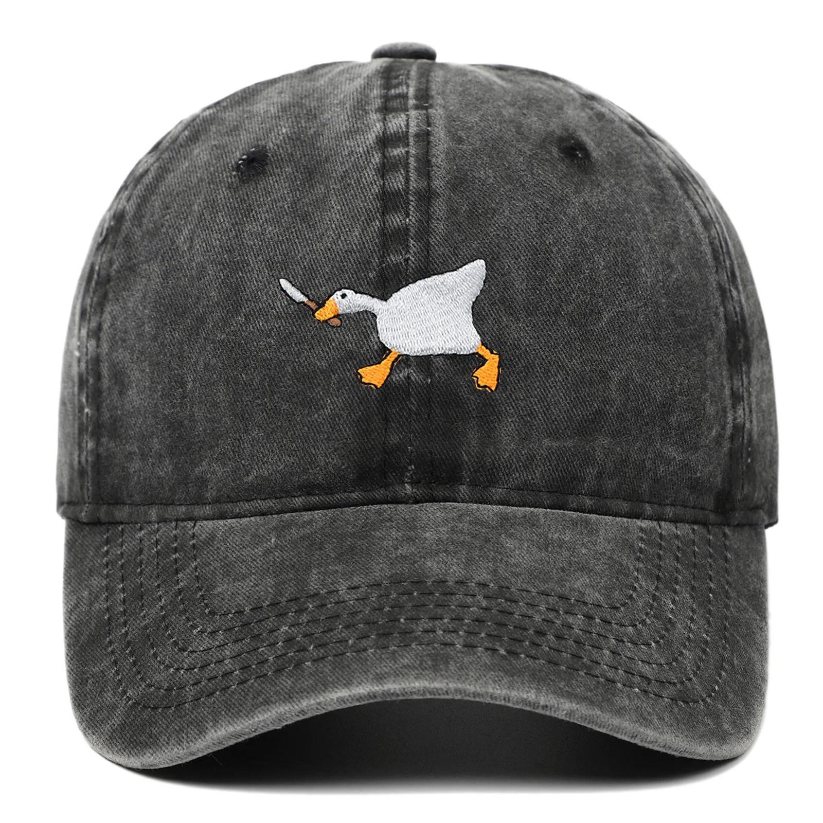 Casquette de baseball brodée avec motif d'oie pour hommes et femmes, casquette en bec de canard de s