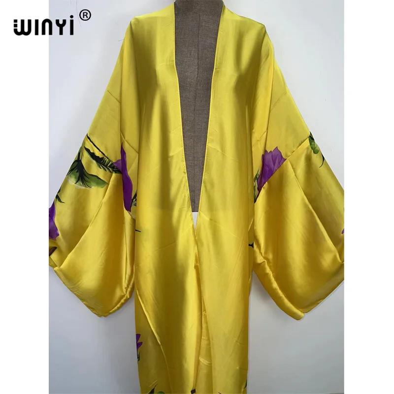 WINYI nouveau été femmes Cardigan point Cocktail Sexcy Boho Maxi vacances africaines manches chauve-