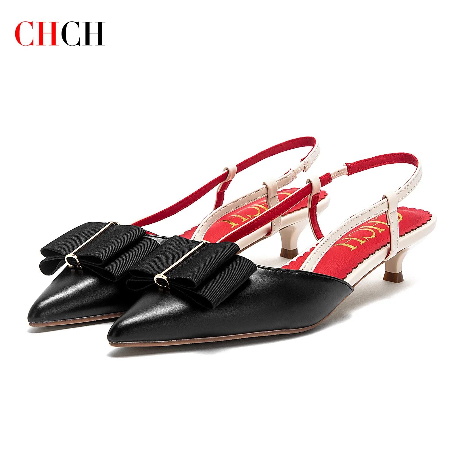 C-H femme talons hauts marron nouveau Design de sangle d'été pointu décontracté élégant lieu de trav