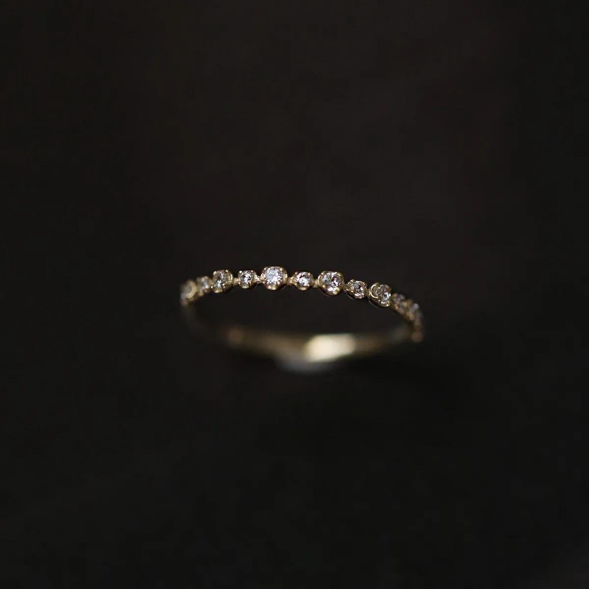 Bague géométrique en argent Sterling 925 plaqué or 14K pour femmes, Zircon scintillant, accessoire d