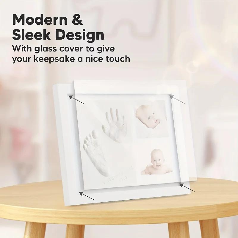 Cadre photo en argile pour mains et empreintes de bébé, créez des souvenirs durables avec ce kit d'e