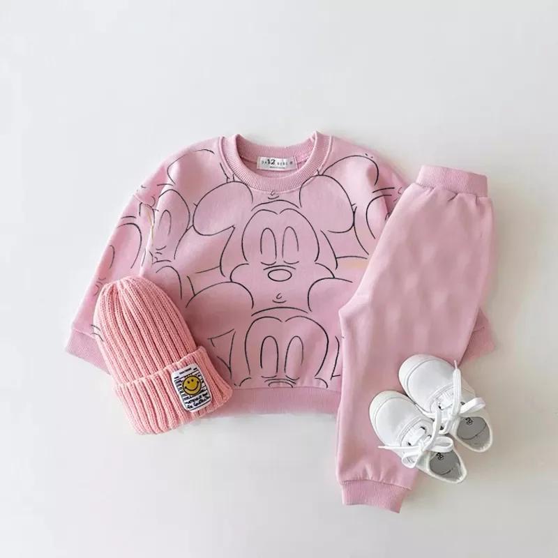Survêtement décontracté dessin animé pour bébé - Ensemble t-shirt et pantalon résistant été