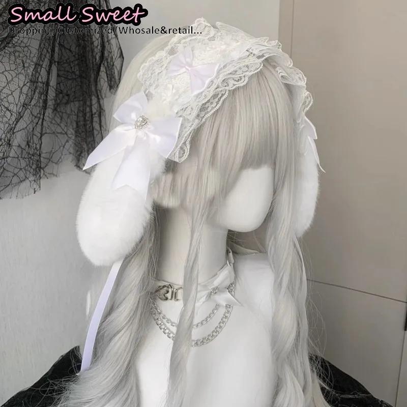 Goth lapin oreille arc bandes de cheveux Harajuku gothique Lolita Y2K fille oreilles de lapin bandea