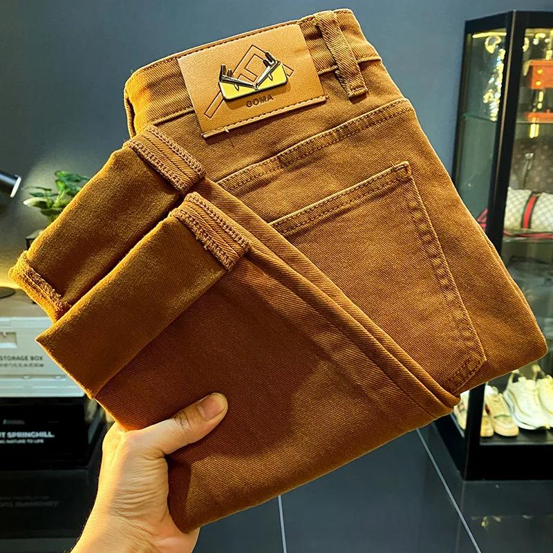 Jean en Denim pour Homme, Pantalon Long, Extensible, Ajusté, Décontracté, Très Tendance, à la Mode, 