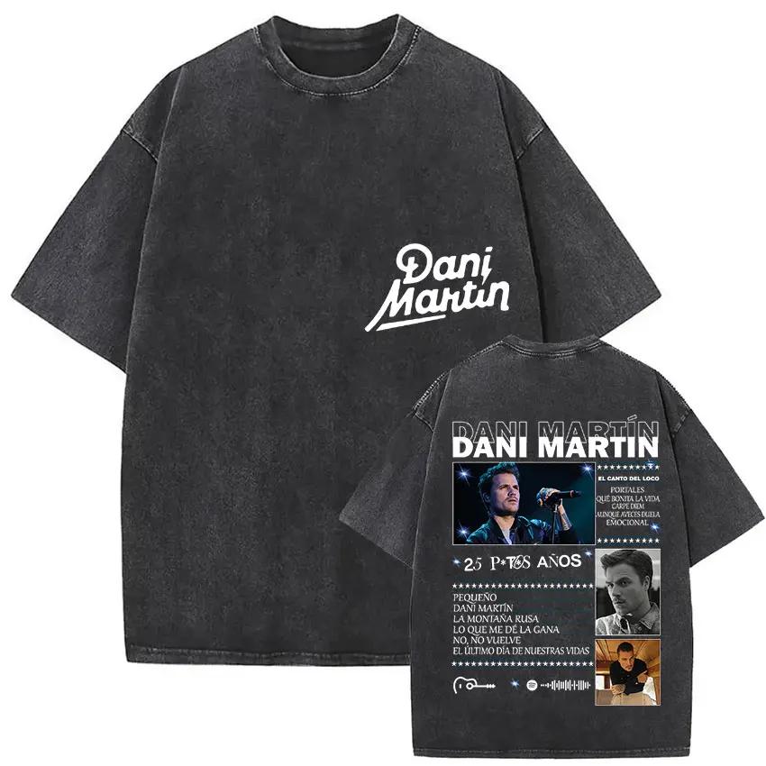 Rappeur Dani Martin Lo Que Me De La Gana Tour 2025 Vintage lavé t-shirts hommes femmes Pop Fans mode