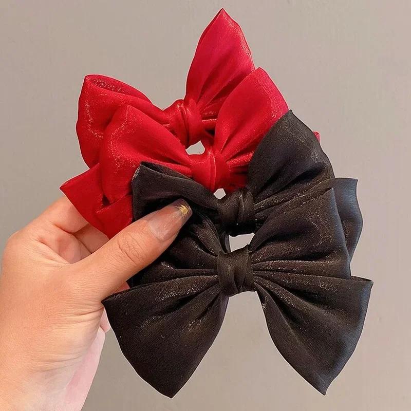 Pinces à cheveux avec nœud, 2 pièces, pinces à fleurs élégantes pour enfants et dames, ensemble épin