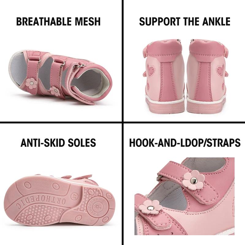 Rosa epard-chaussures orthopédiques 4 roues motrices, sandales montantes pour tout-petits et enfants