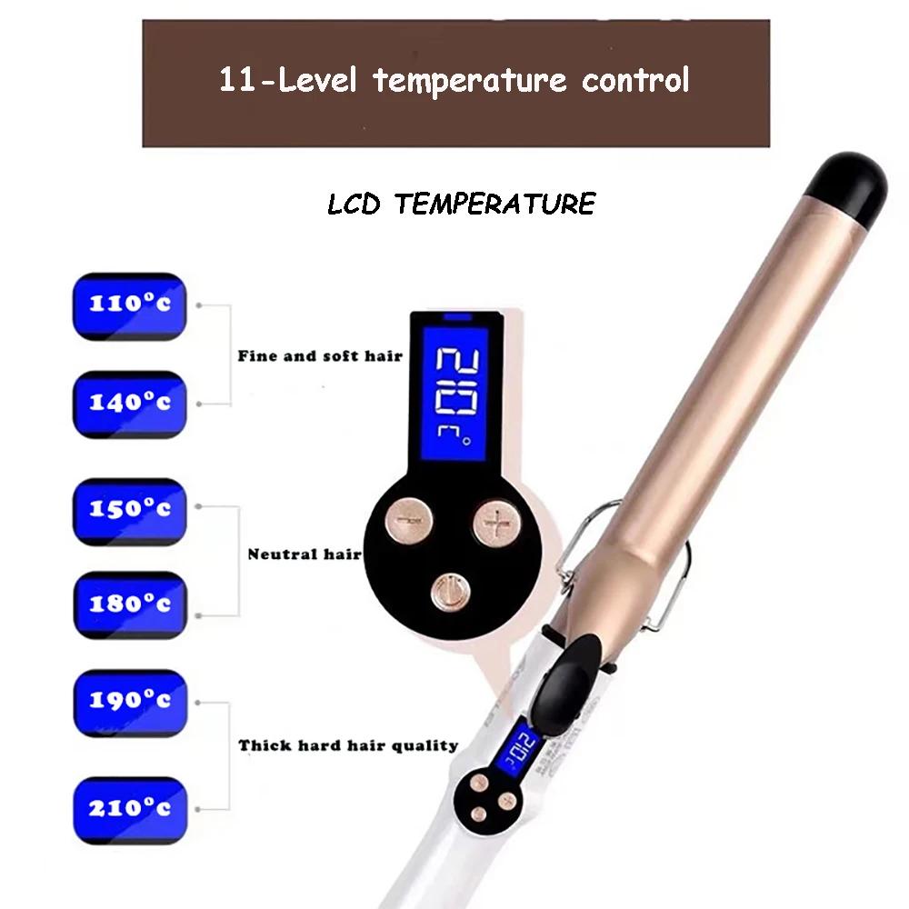 Fer à boucler électrique professionnel en céramique avec LED, fer à friser, boucleur, lisseur, outil