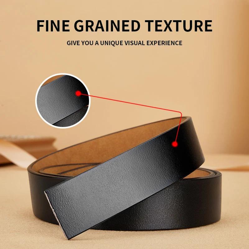Nouveaux ceintures en cuir véritable pour hommes ceintures Double face hommes mode sans boucle ceint
