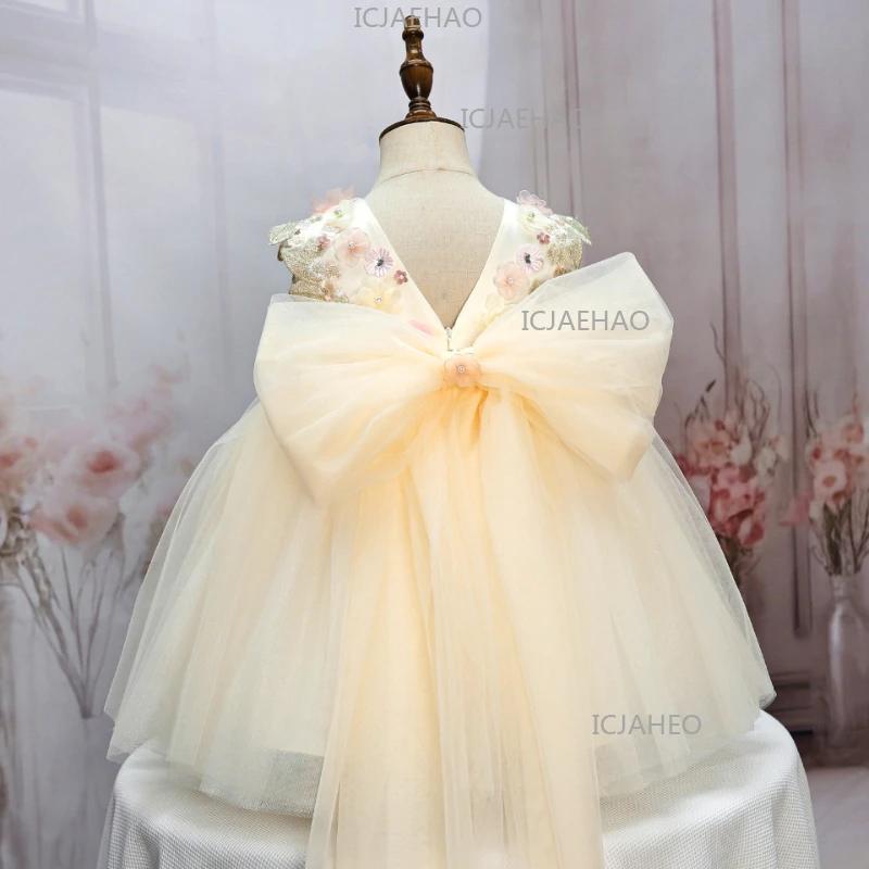 Nouvelle Robe de Princesse Faite à la Main avec Appliques, Robe de Bal pour Filles, Tenue de Cérémon