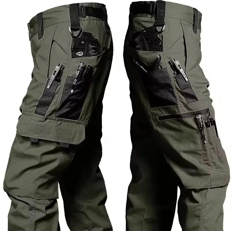 Pantalon de travail multi-poches pour hommes, imperméable, jambe droite, Cargo, résistant à l'usure,