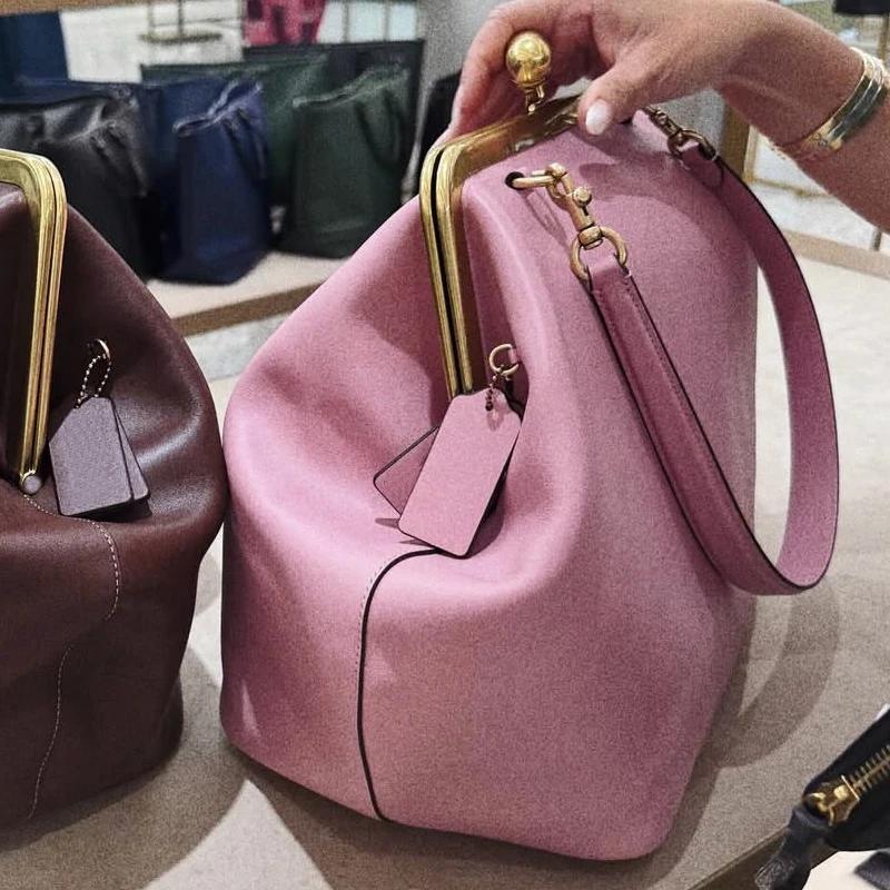 Collection Printemps Sacs à main grande capacité avec fermoir baiser pour femmes Sacs à main et poch
