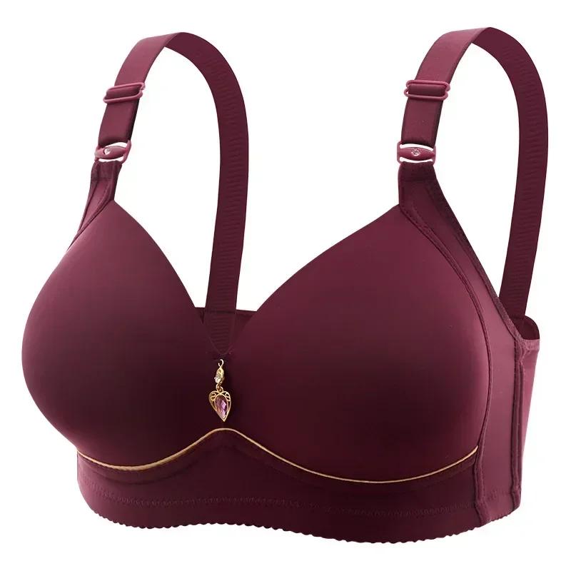 Soutien-gorge pour maman, sans anneau en acier, respirant, froncé, sous-vêtements pour dames, bonnet
