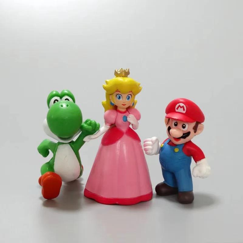 Poupée dinosaure Mario SuperMario, modèles faits à la main, décorations de gâteaux, 6