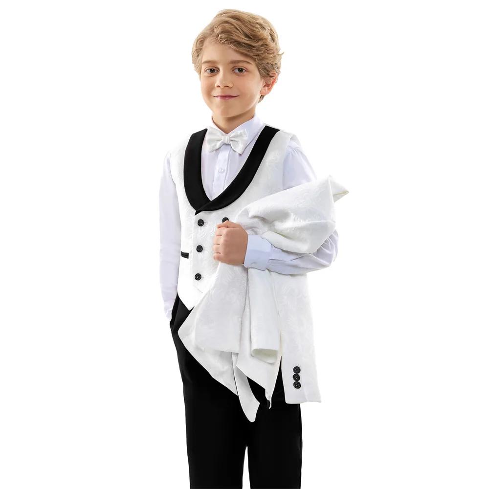Ensemble de Costume de mariage classique pour garçons, costumes de smoking ajustés, Blazer, gilet, p