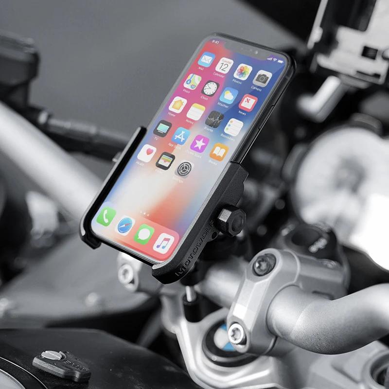 Support de téléphone pour guidon modifié de Moto en alliage d'aluminium, rétroviseur universel, supp