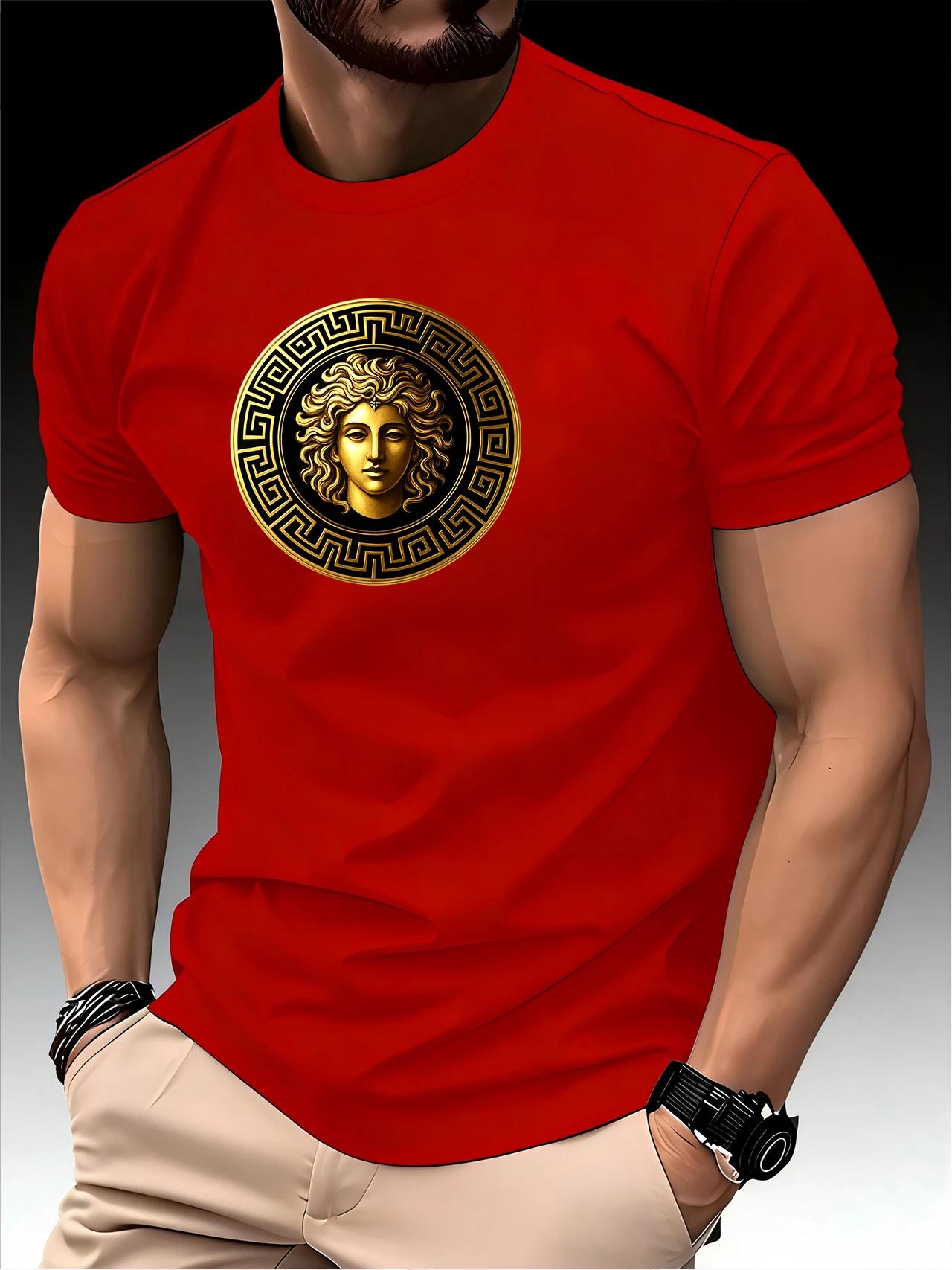 T-shirt de course à col rond pour homme, haut fin, impression artistique, séchage rapide, manches co