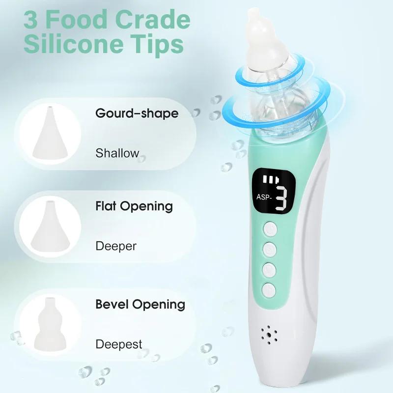 Aspirateur nasal électrique rechargeable pour bébé 2026 - Prévention congestion nouveau-né - Suction nasale
