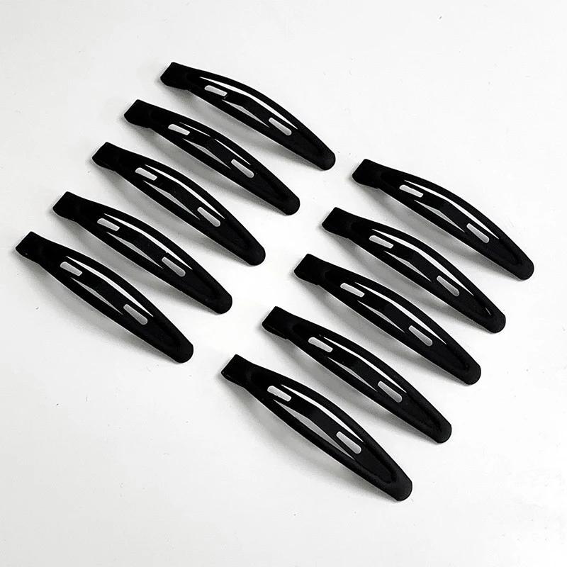 10 pièces de pinces à cheveux noires simples pour femmes, idéales pour fixer la frange et le peignoi