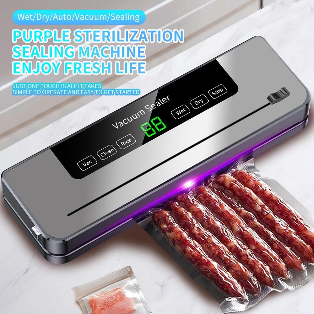 Machine à sceller sous vide automatique pour aliments, 220V, 5 Modes, sec et humide, avec 10 sacs, c