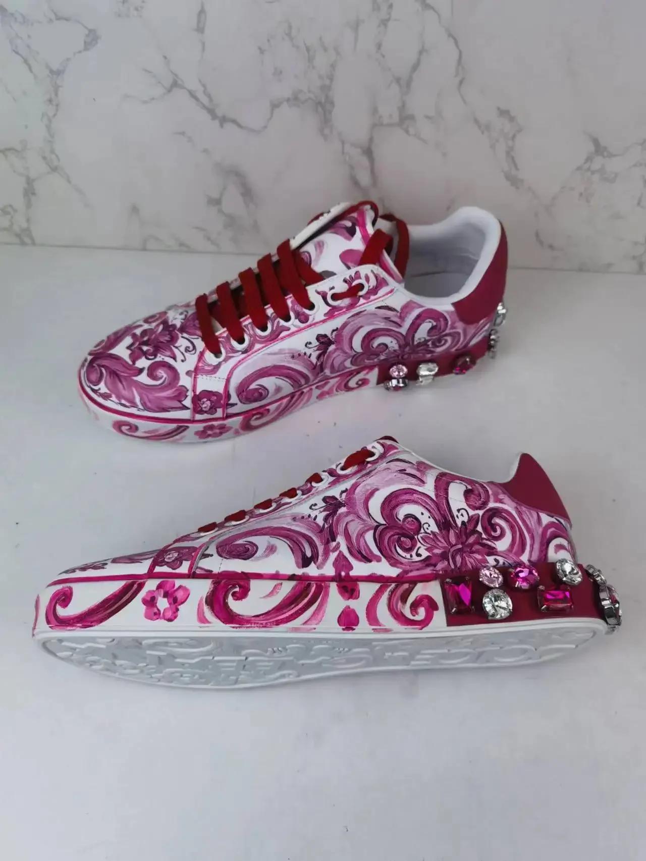 Chaussures plates décontractées à motif floral vert en porcelaine, style Country Tide, avec contrast