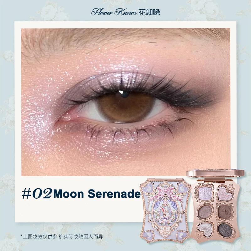 Palette de maquillage Flower Knows Bunny Garden 6 couleurs, blush, illuminateur, thème lapin mignon 