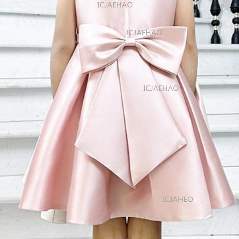 Robe de Soirée Formelle pour Filles 2026, Nouvelle Robe de Princesse en Satin Rose, Tenue Élégante p