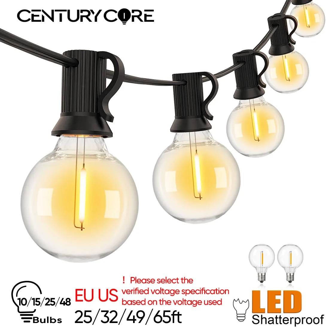 Guirlande lumineuse G40 incassable 220V 110V LED pour extérieur, étanche, connectable, décoration fe
