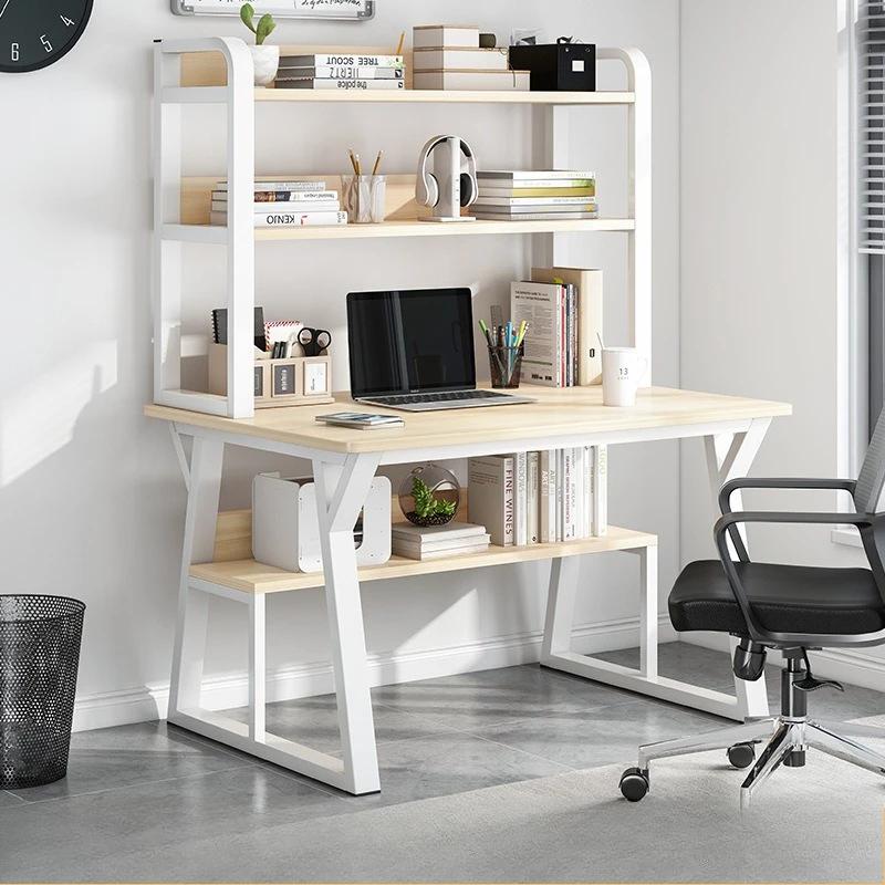 Bureau d'ordinateur durable avec étagère intégrée, bureau d'écriture pour la maison, petit bureau si