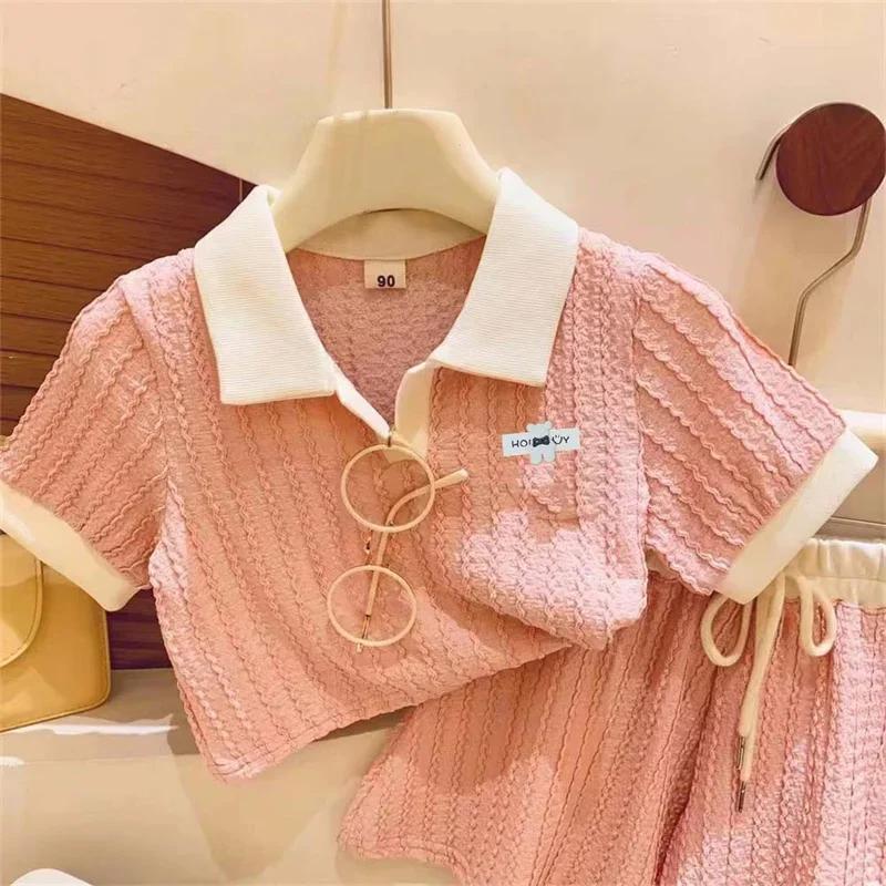 Ensemble de vêtements pour bébés filles, mignon, doux, décontracté, haut à manches courtes, pantalon