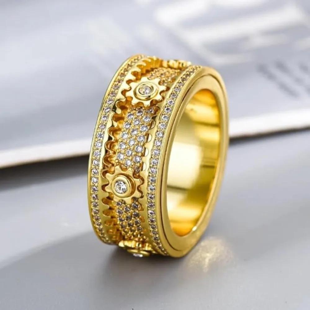 Bague ciel étoilé rotatif en diamant complet, bague de Couple pour hommes et femmes, accessoire de b